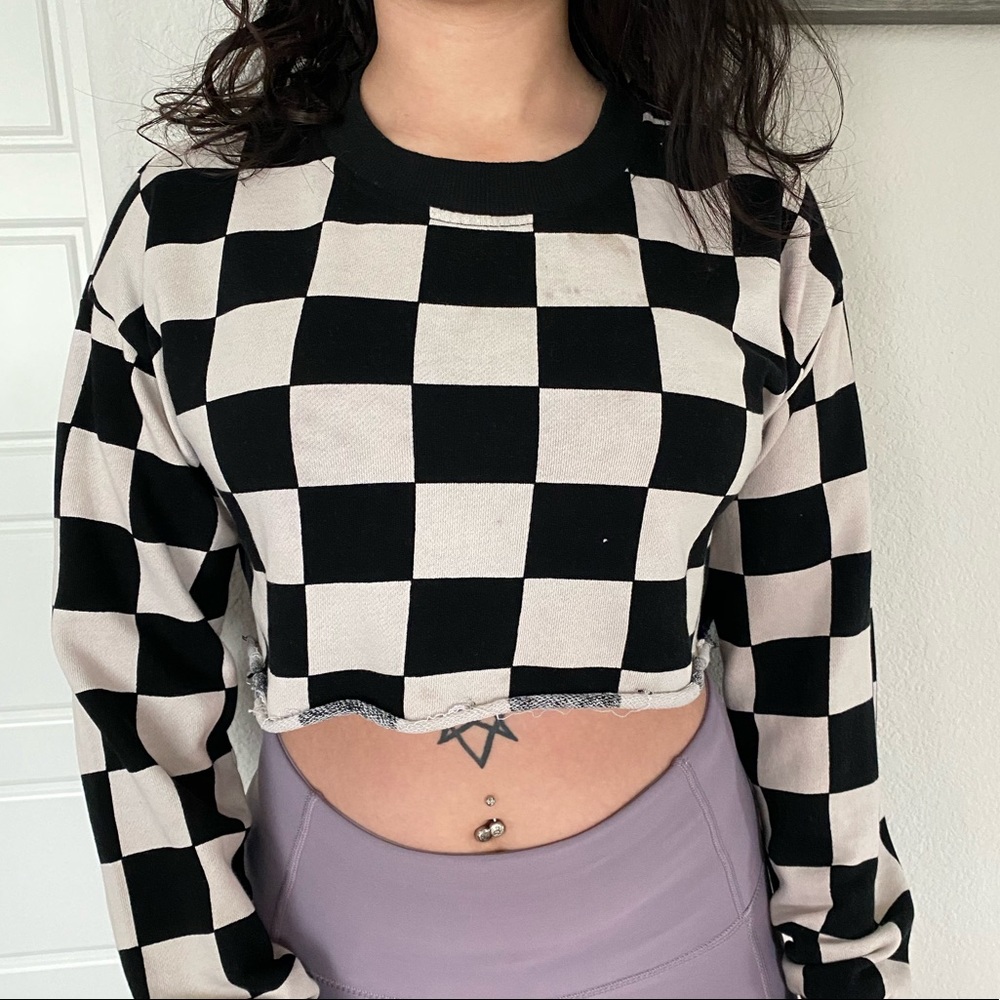 Checkered crop top